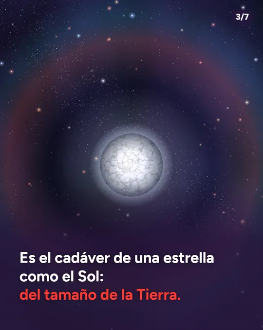 Diapositiva 3: es el cadáver de una estrella como el Sol, del tamaño de la Tierra